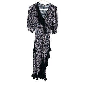 Brogger Silk Blend Floral Printed‎ Hanne Ruffle Dress Size Medium EUC
